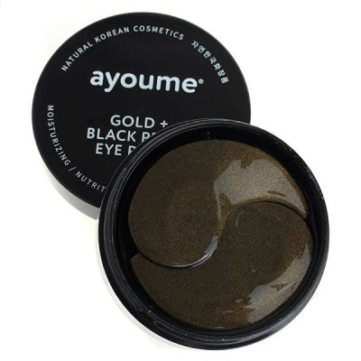 AYOUME Маски-патчи для глаз от темных кругов с золотом и черным жемчугом Gold+Black pearl eye patch