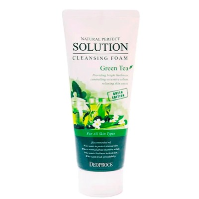 DEOPROCE Пенка для умывания зеленый чай 170грNatural perfect solution cleansing foam greentea
