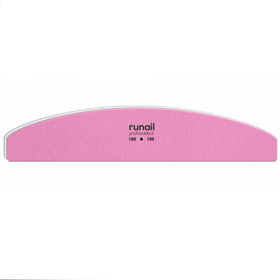 ruNail Пилка розовая 180/180 полукруг