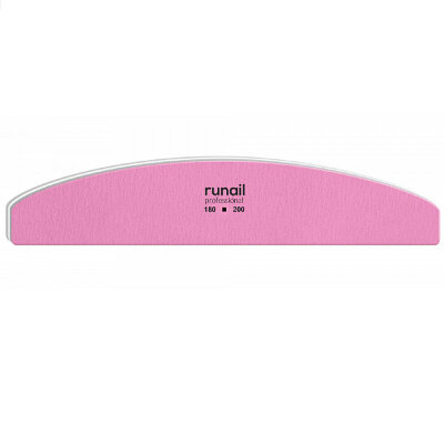 ruNail Пилка розовая 180/200 полукруг