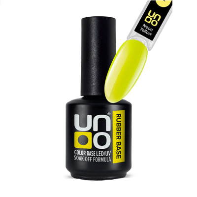 UNO Rubber Color base gel Neon Yellow Камуфл.база, 12гр