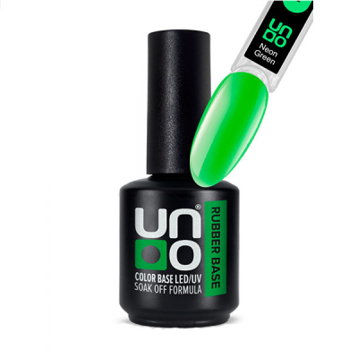 UNO Rubber Color base gel Neon Green Камуфл.база, 12гр